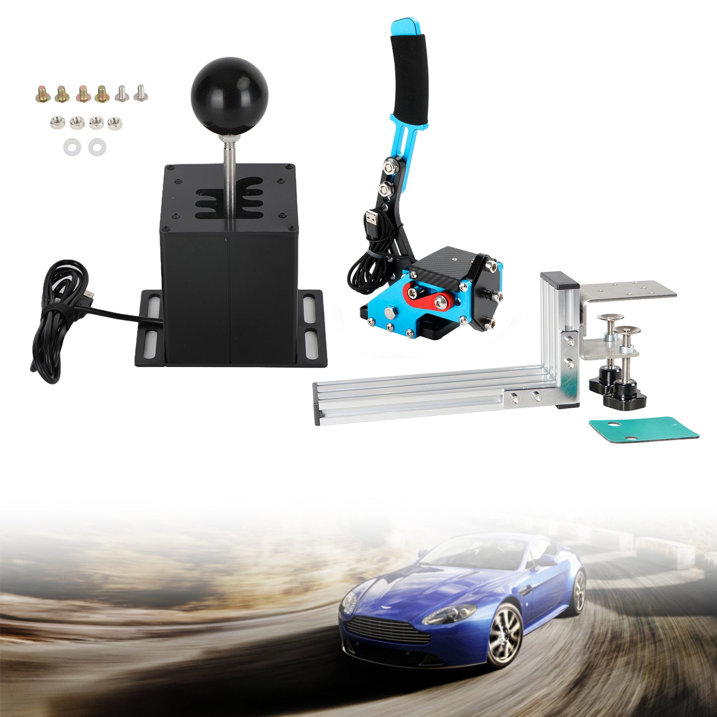 Freno a mano USB con clip a L e leva del cambio ad H per Thrustmaster T300RS/GT Racing Game