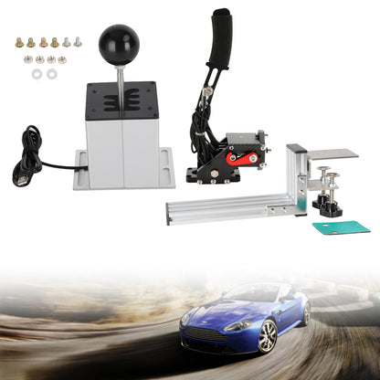 Freno a mano USB con clip a L e leva del cambio ad H per Thrustmaster T300RS/GT Racing Game