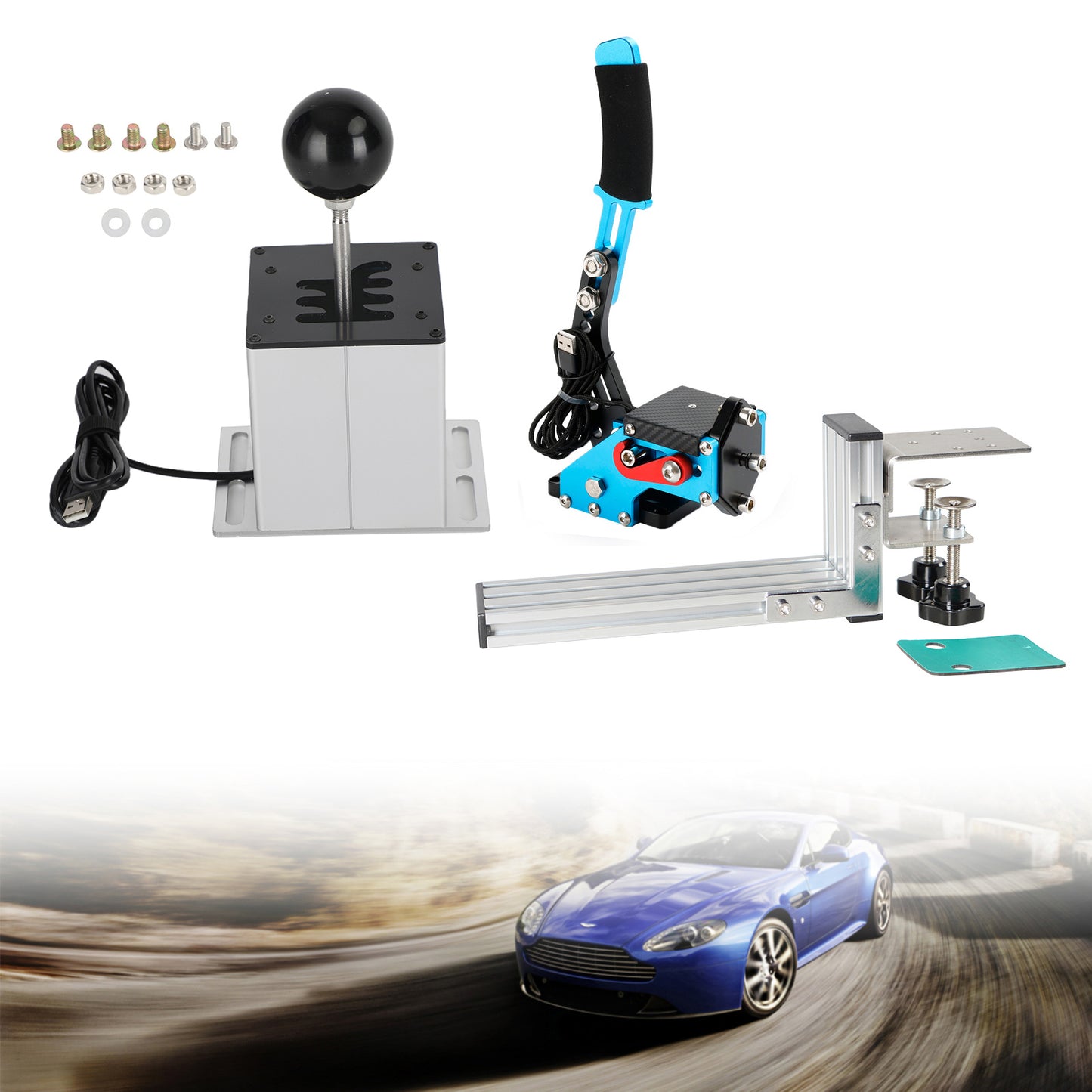 Freno a mano USB con clip a L e leva del cambio ad H per Thrustmaster T300RS/GT Racing Game