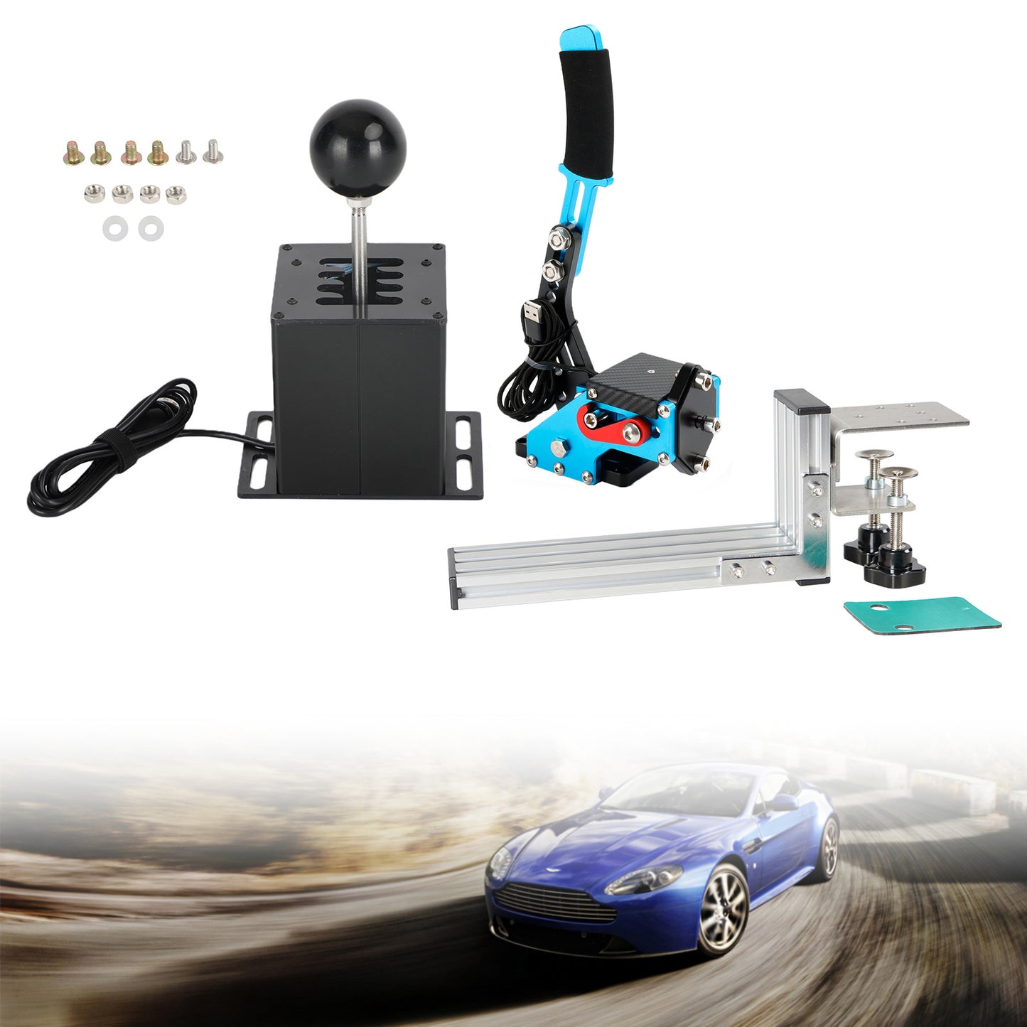 Freno a mano USB con clip a L e leva del cambio ad H per Thrustmaster T300RS/GT Racing Game