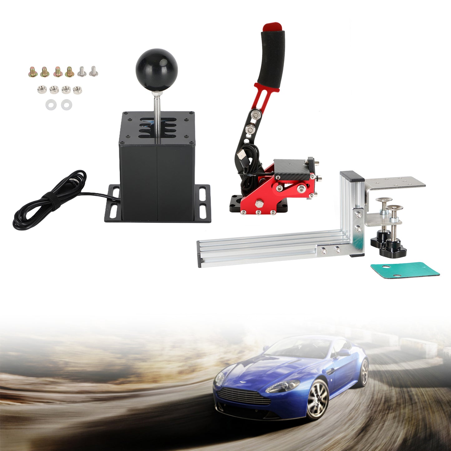 Freno a mano USB con clip a L e leva del cambio ad H per Thrustmaster T300RS/GT Racing Game