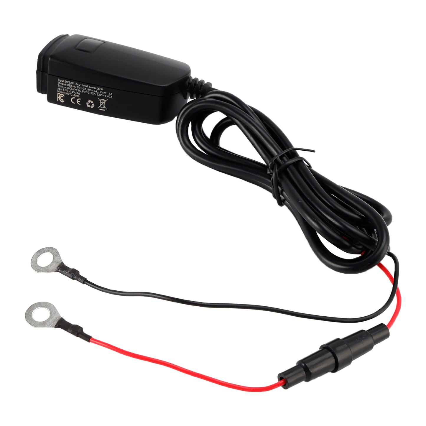 Caricabatterie USB super veloce per motocicletta Supporto per manubrio PD+QC3.0 Adattatore di alimentazione tipo C
