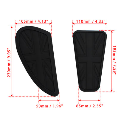 3x ginocchiere personalizzate per serbatoio benzina Union Jack per Bonneville T100 T120 Bobber