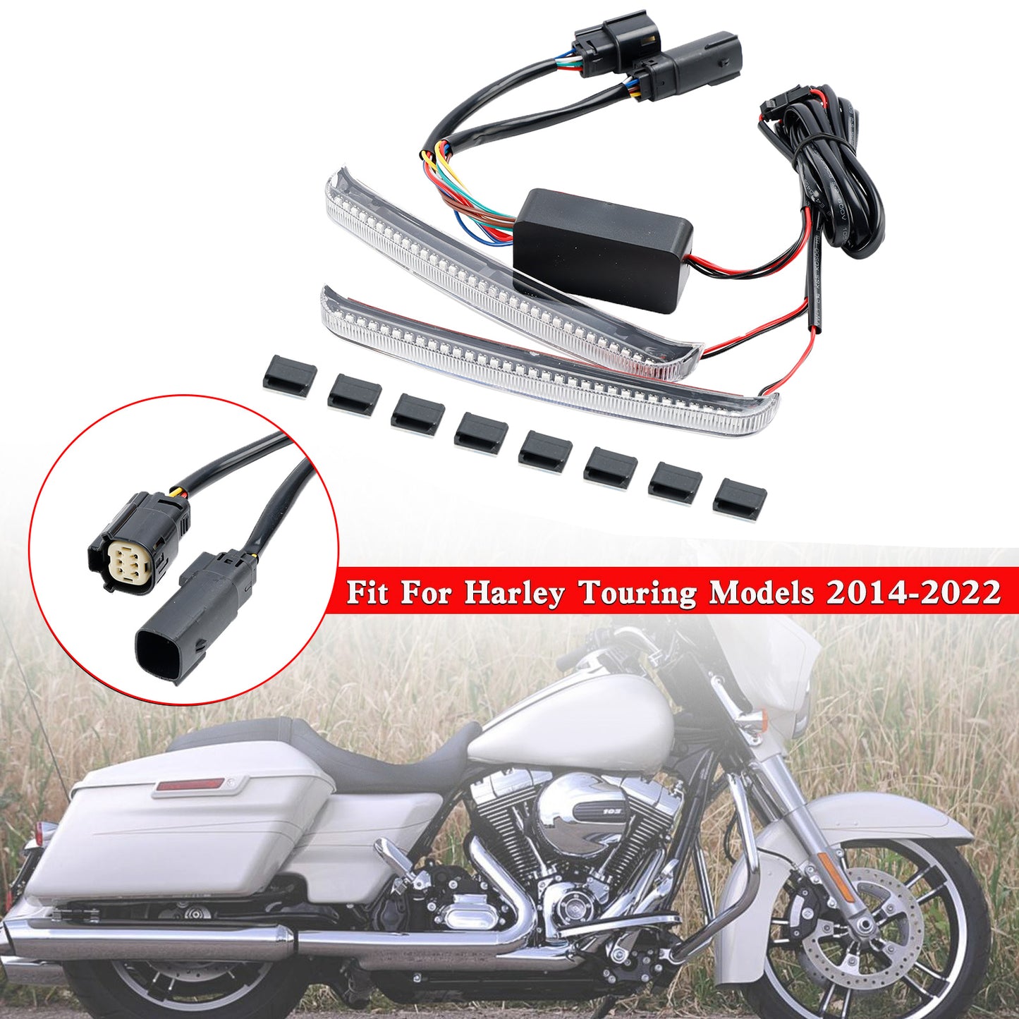 Road Glide FLHR CVO 2014-2022 Bisaccia Indicatore di direzione scorrevole a LED