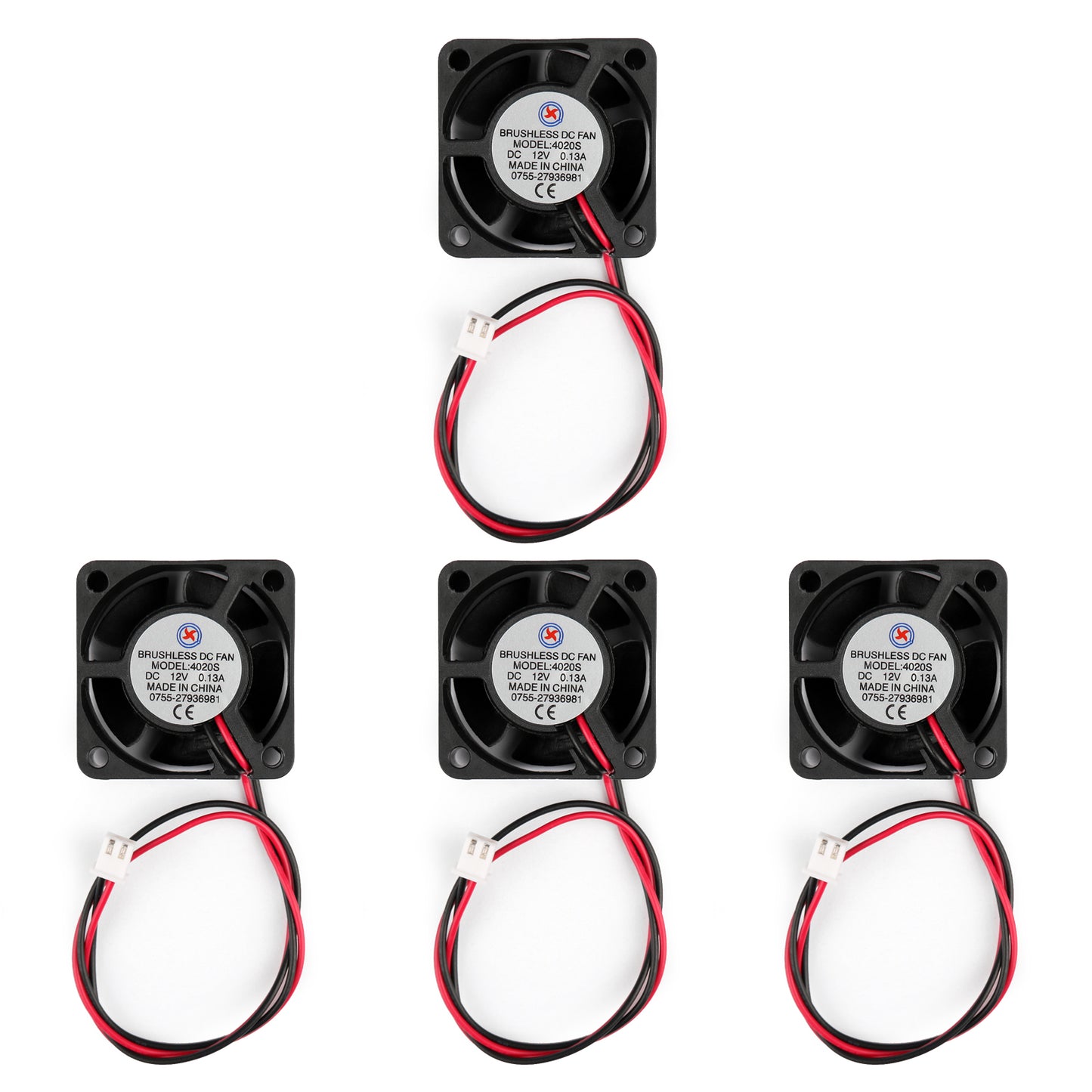1Pc/4Pcs DC Brushless Raffreddamento PC Ventola per Computer 12V 4020s 40x40x20mm 0.13A 2 Spille Filo