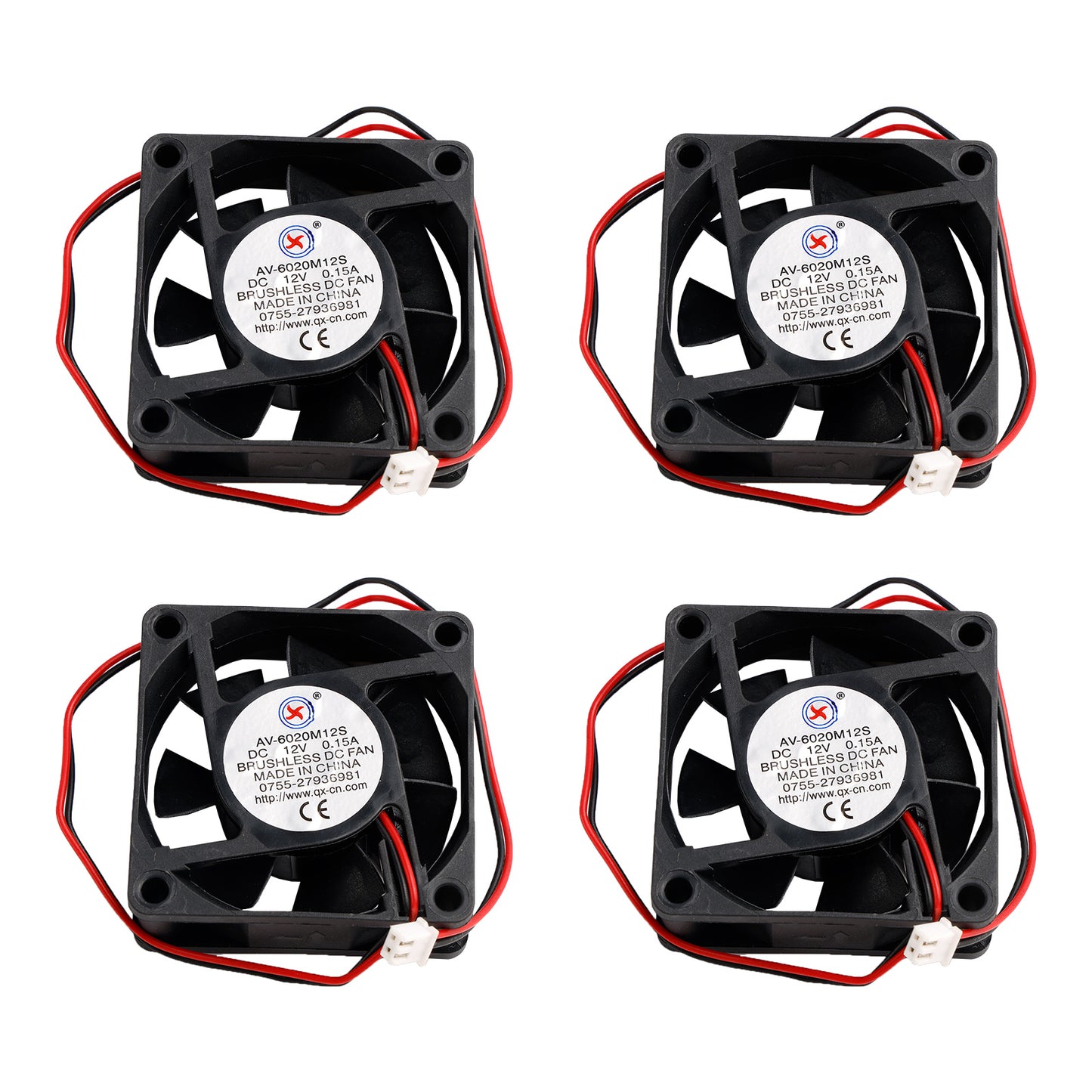 4Pcs DC Brushless Raffreddamento PC Ventola per Computer 12V 6020s 60x60x20mm 0.15A 2 Pin Filo