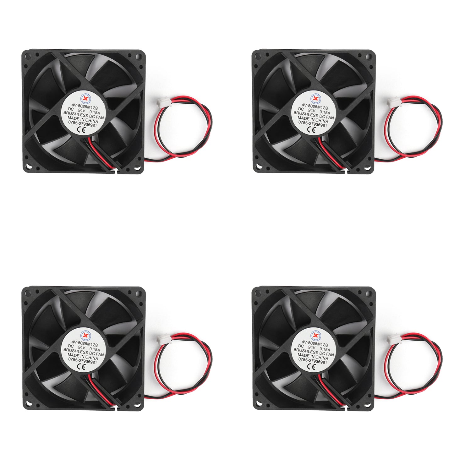 1Pc/4Pcs DC Brushless Raffreddamento PC Ventola Del Computer 24V 8025s 80x80x25mm 0.2A 2 Spille Filo