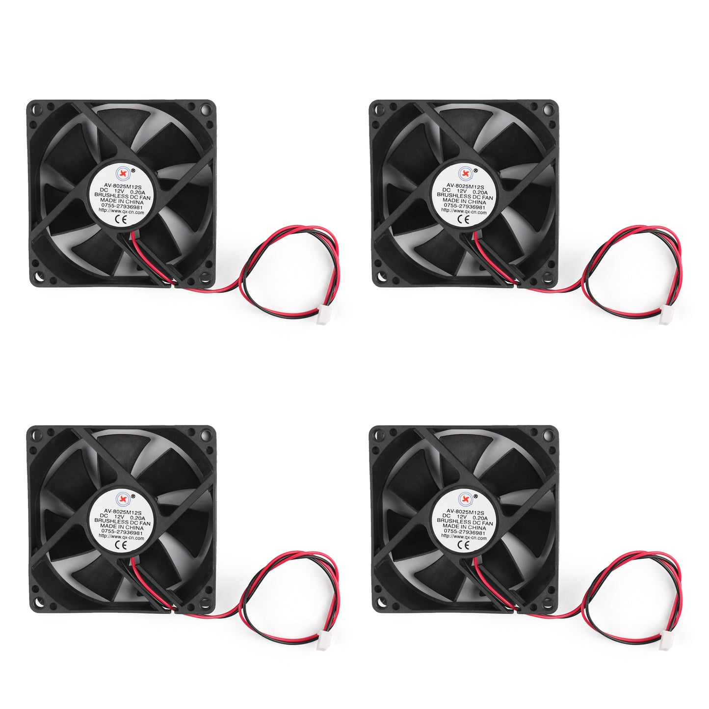 1Pc/4Pcs DC Brushless Raffreddamento PC Ventola Del Computer 12V 8025s 80x80x25mm 0.2A 2 Spille Filo