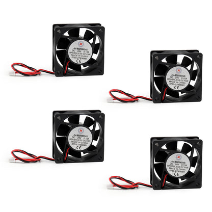 Ventola di raffreddamento senza spazzole DC 4Pcs 24V 0.15A 6025S 60x60x25mm Ventola per computer CUP a 2 pin