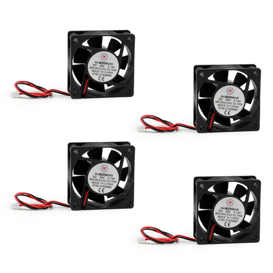 Ventola di raffreddamento senza spazzole DC 4Pcs 24V 0.15A 6025S 60x60x25mm Ventola per computer CUP a 2 pin