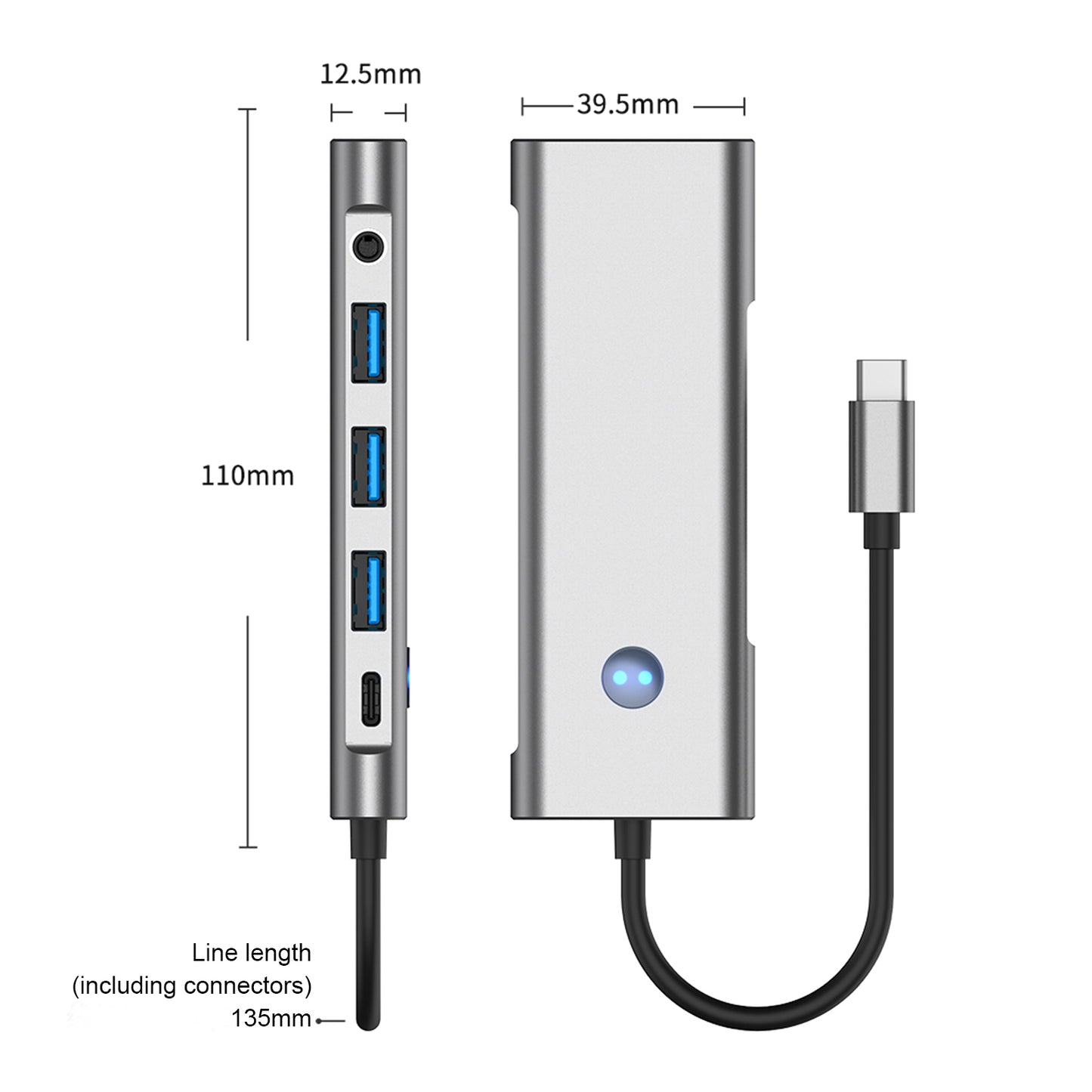 Adattatore hub interfaccia dati audio 9 in 1 TYPE-C+USB3.0 USB2.0 HDMI SD/TF PD100W