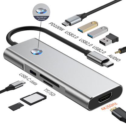 Adattatore hub interfaccia dati audio 9 in 1 TYPE-C+USB3.0 USB2.0 HDMI SD/TF PD100W