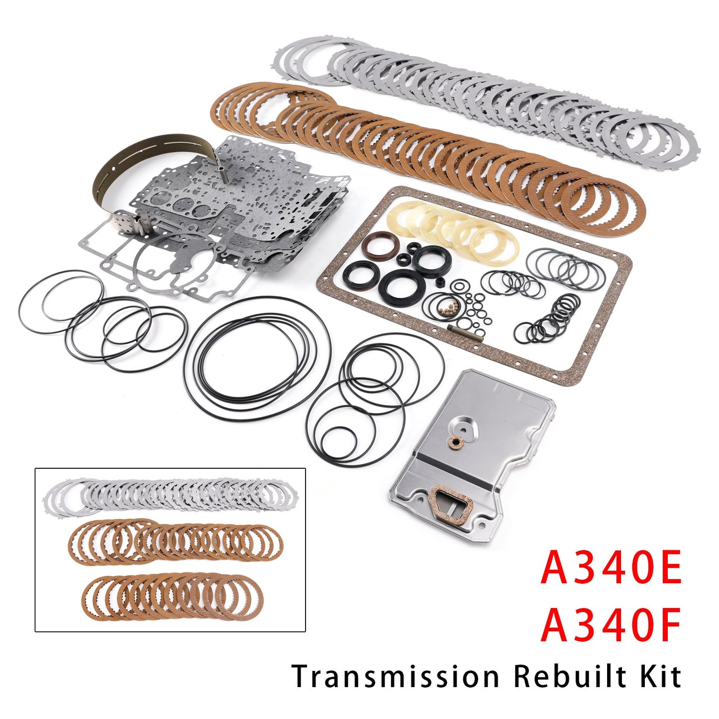 Kit di revisione della trasmissione A340E A340F con filtro e frizioni di revisione per Toyota