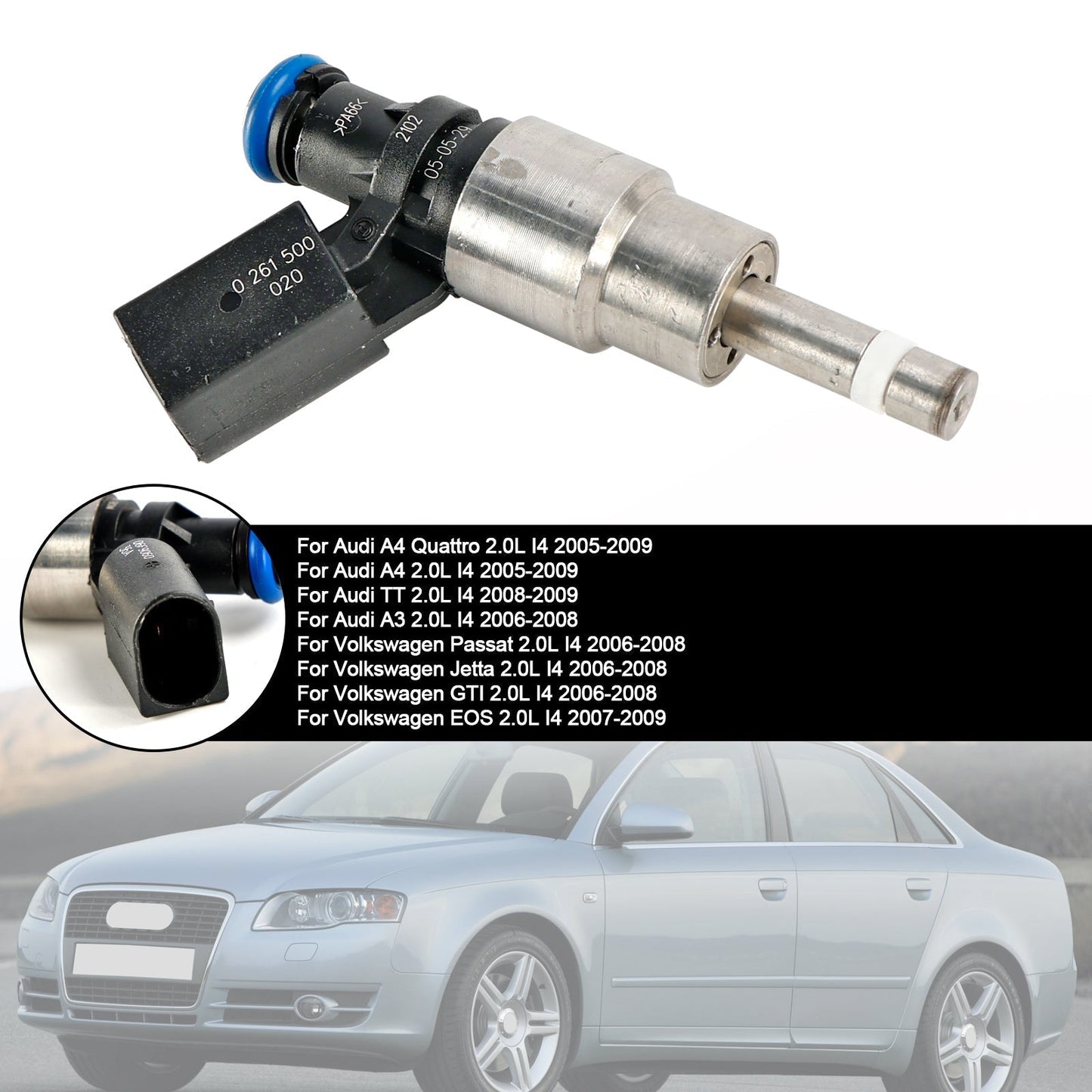 2006-2008 Audi A3 2.0L I4 1 PZ Iniettore di carburante 06F906036A