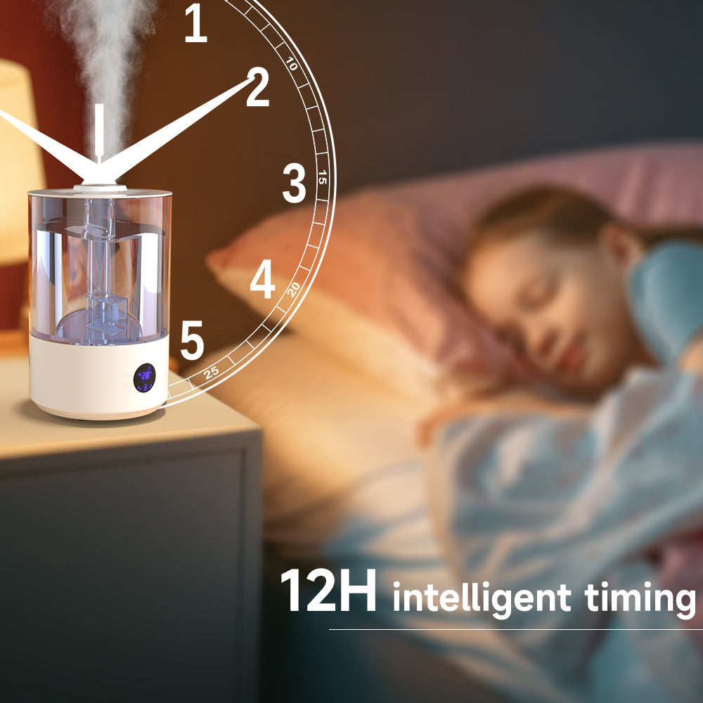 Umidificatore per camera grande (7,8L), con sterilizzazione UV, diffusore di oli essenziali