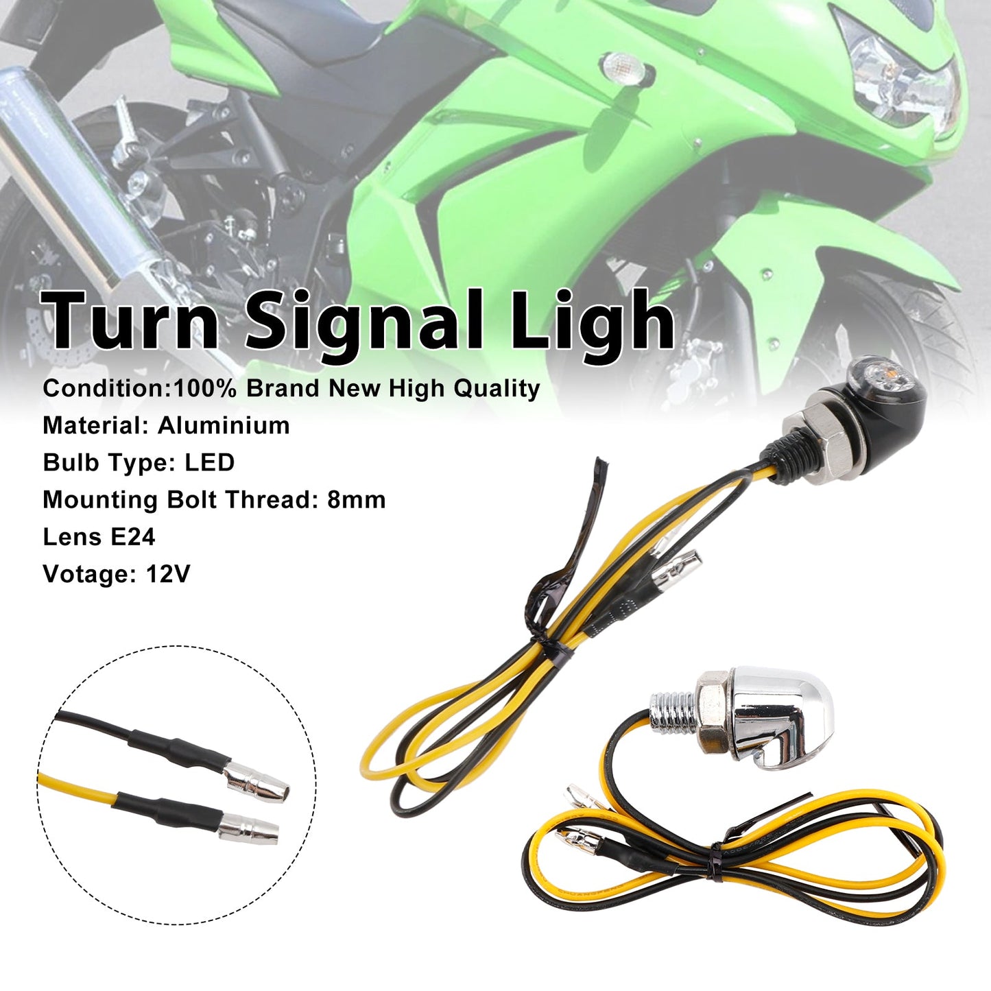Indicatore di direzione a LED da 12 V, 8 mm, universale per moto Honda