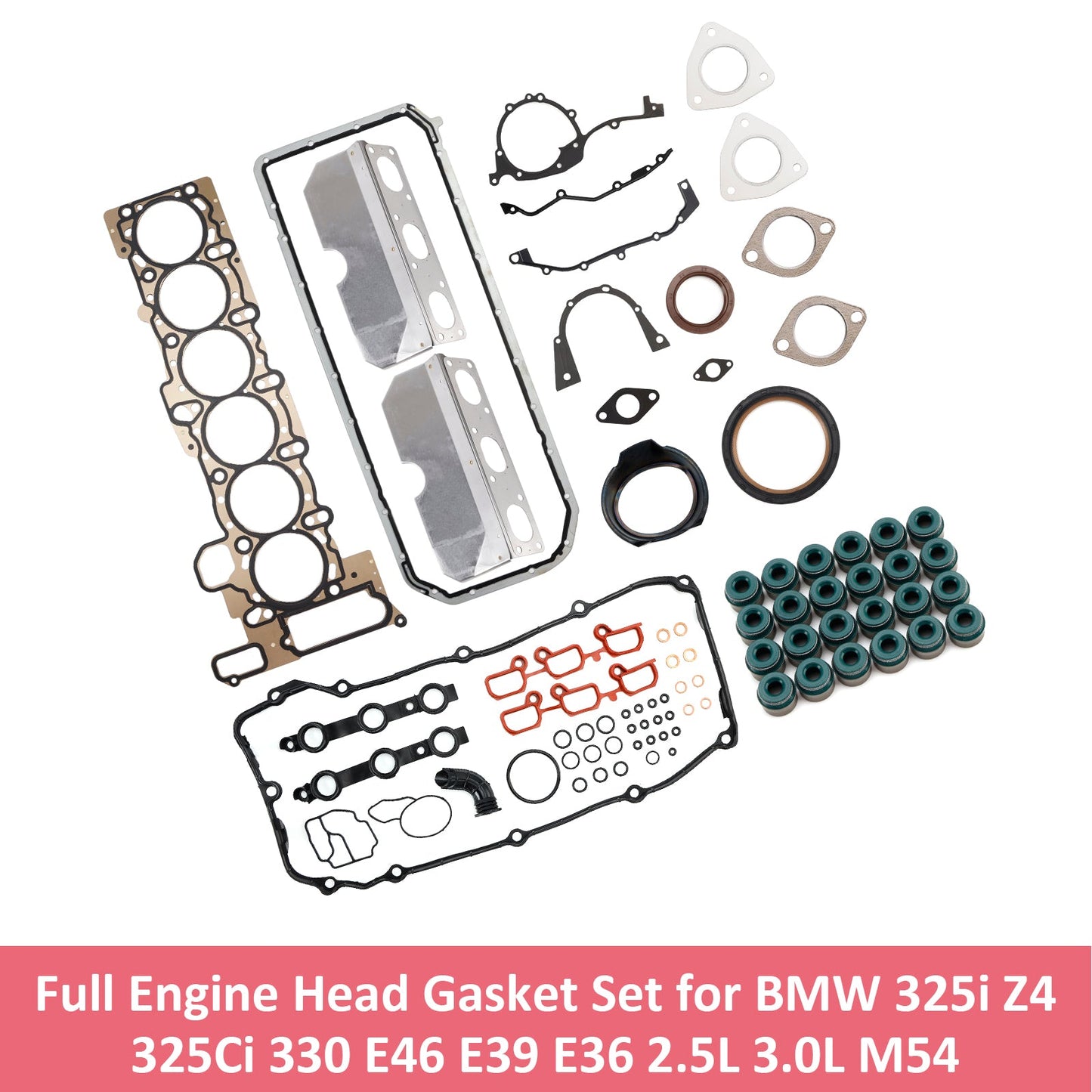 Kit guarnizioni testata motore completo per BMW 330Xi (E46) 3.0L DOHC M54 B30, anni 2001-2006, codice 11621732969.