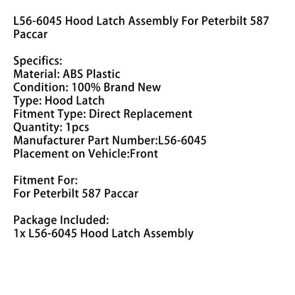 Gruppo di chiusura del cofano Peterbilt 587 Paccar L56-6045