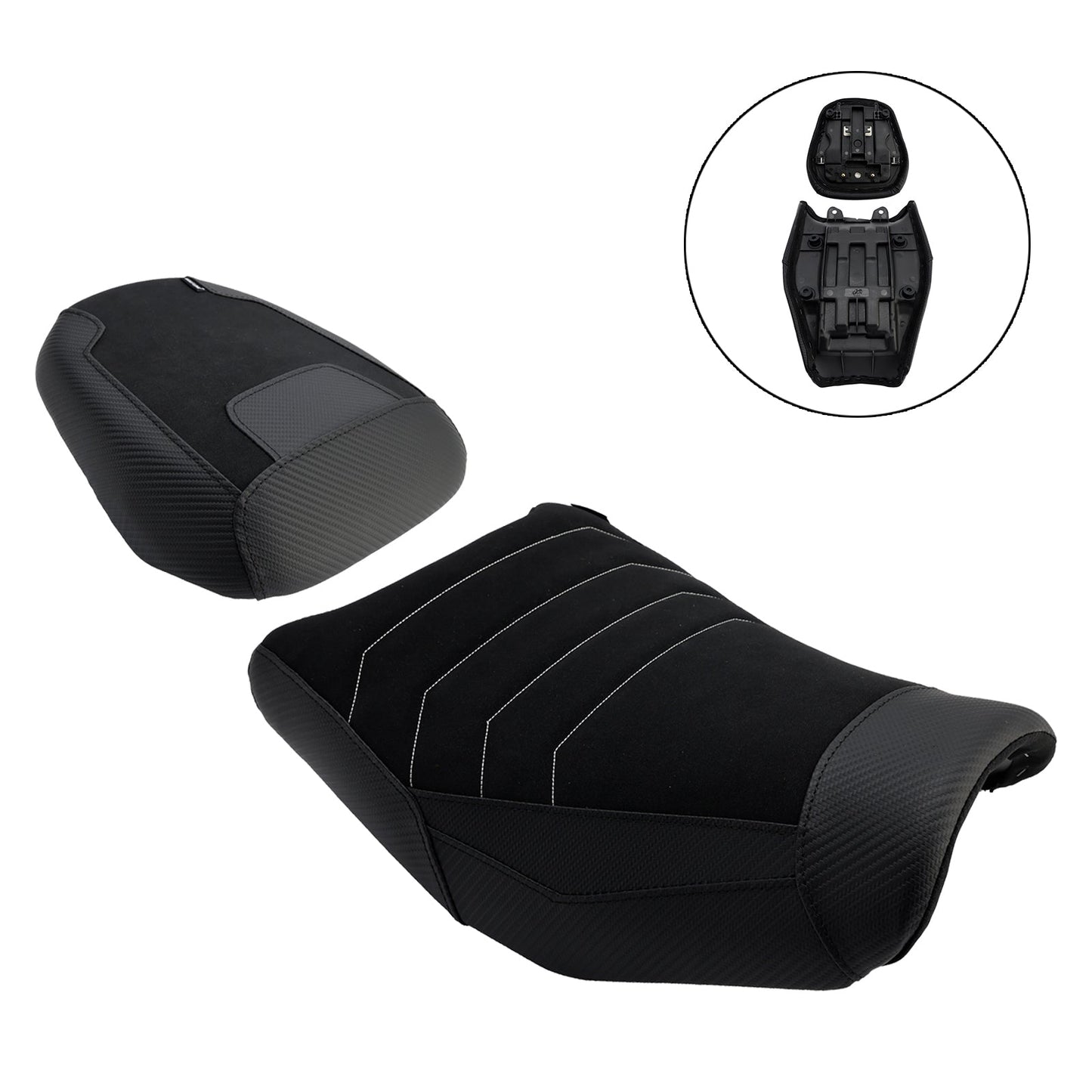 Kit di sedili posteriori neri per conducente e passeggero per Suzuki V-Strom 250Sx 2024-2025.