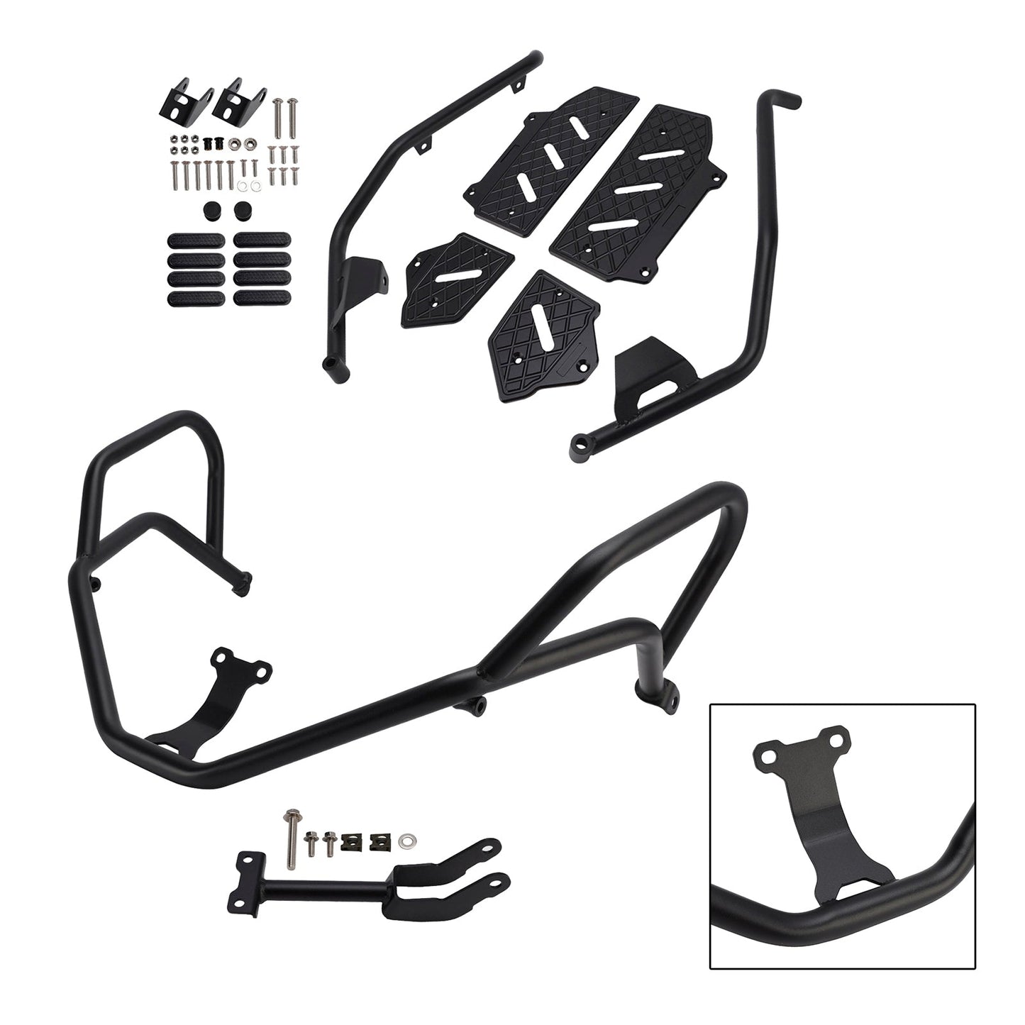 Barra di protezione motore superiore e inferiore per Honda Adv350 2022-2025, nera