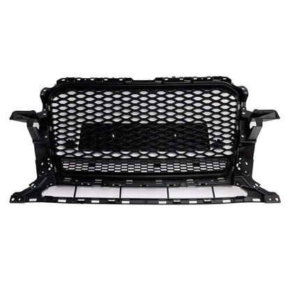 Griglia paraurti anteriore a nido d'ape nera lucida adatta per Audi Q5 2013-2017