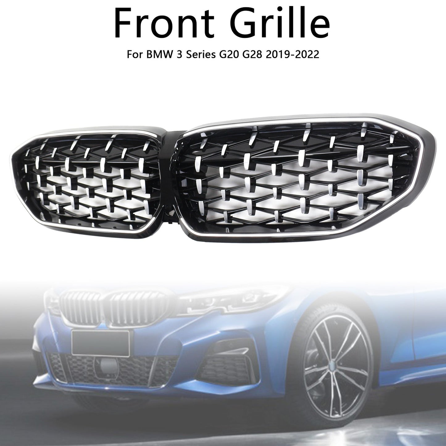 Griglia a doppio rene con diamante cromato BMW Serie 3 G20 2019-2022 51138072085
