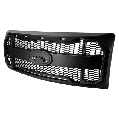 Griglia paraurti anteriore stile Raptor nero opaco Ford F150 2009-2014 con LED