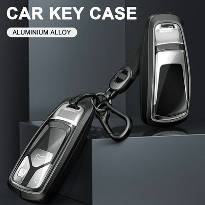 Custodia per chiave auto in TPU nero in lega di alluminio con fibbia per Audi a6l a4l a3