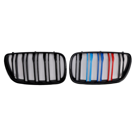 2 griglie anteriori per paraurti nere lucide compatibili con BMW X3 E83 2007-2010 LCI