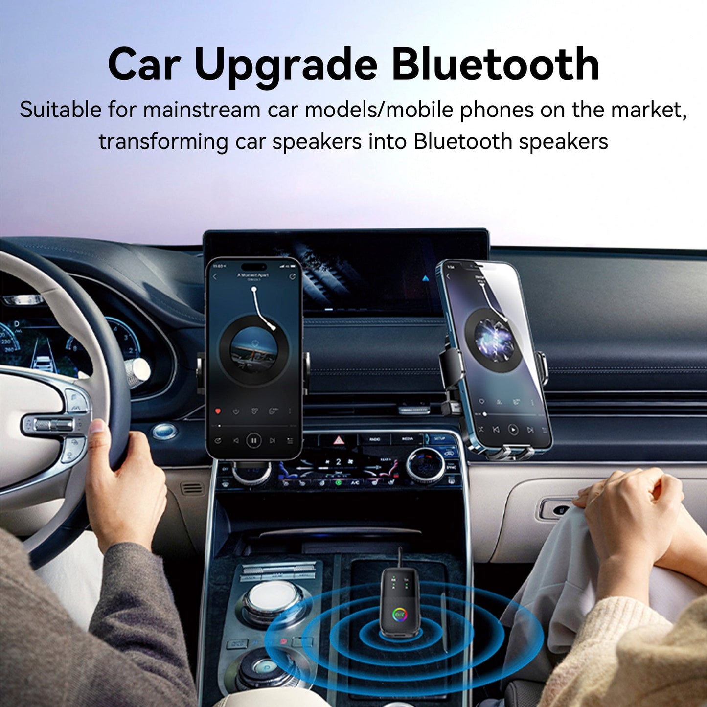 Ricevitore trasmettitore Bluetooth due in uno AUX Adattatore vivavoce per auto due a due