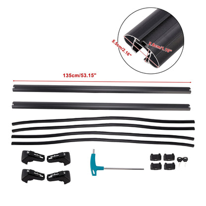 Barre trasversali portapacchi universali in alluminio da 135 cm per auto, con chiusura a chiave.