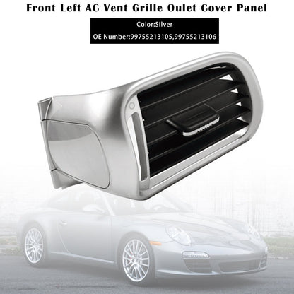 Copertura bocchetta aria condizionata anteriore sinistra Porsche Carrea 997 2004-2011, argento 99755213105 99755213106