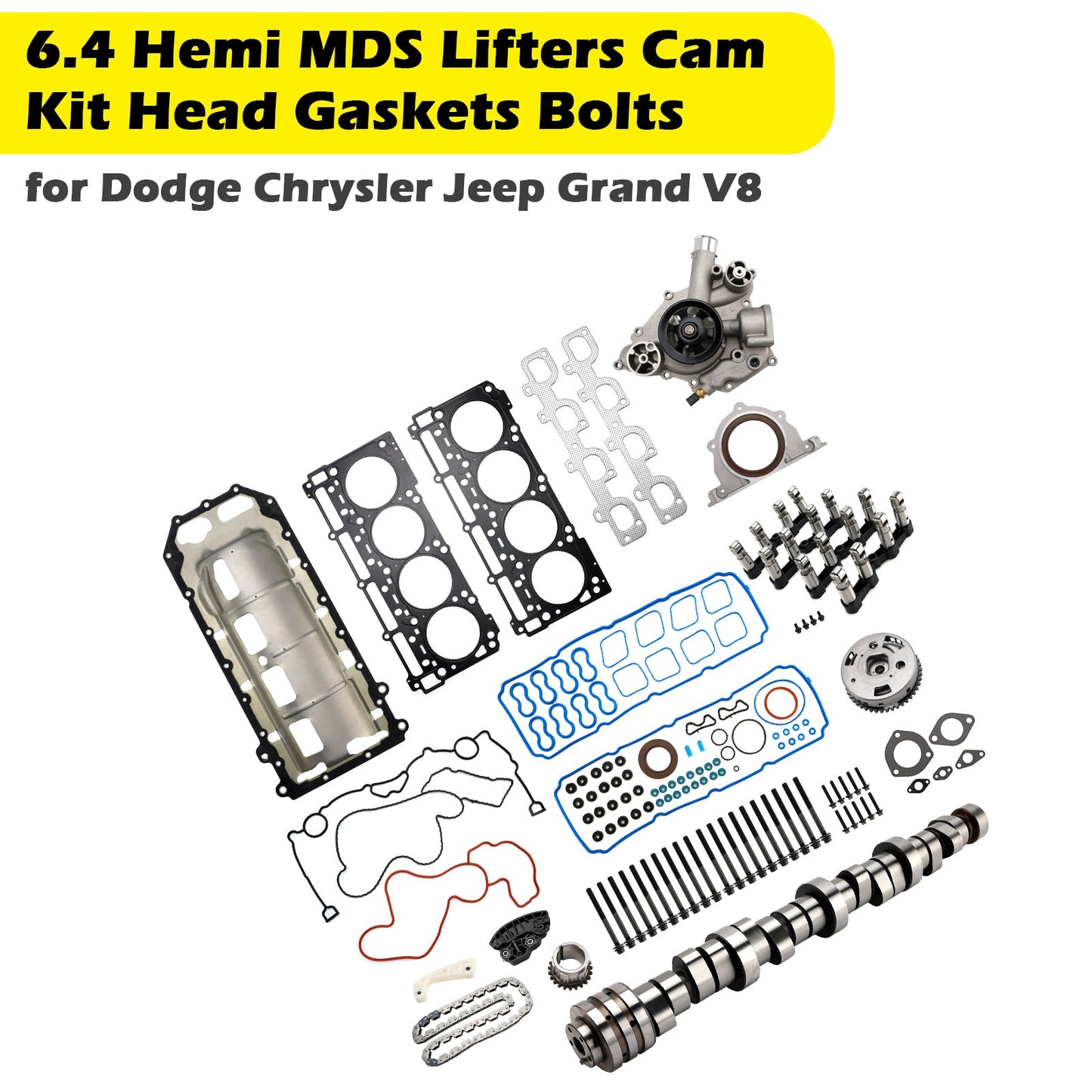 Kit camme, guarnizioni testata, bulloni, alzacristalli, Dodge Charger 6.4L 392ci V8 HEMI 6.4 Hemi MDS 2012 2013 2014 2015 53021726AD 53022340AC