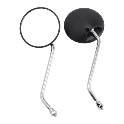 Coppia Specchietti Rotondi Neri Per Piaggio Vespa Scooter Ciclomotore 8mm Universale
