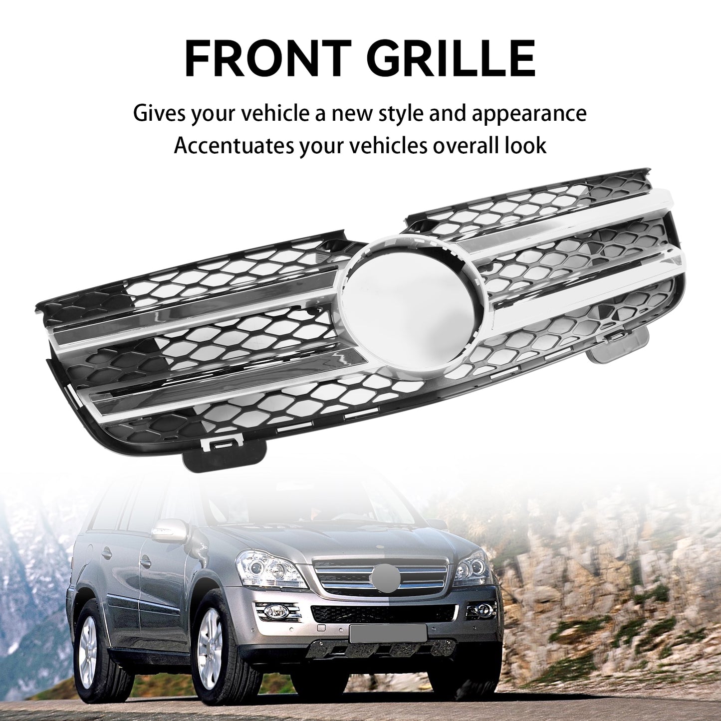 Per Mercedes Benz Classe GL X164 2007-2009 Griglia paraurti anteriore cromata