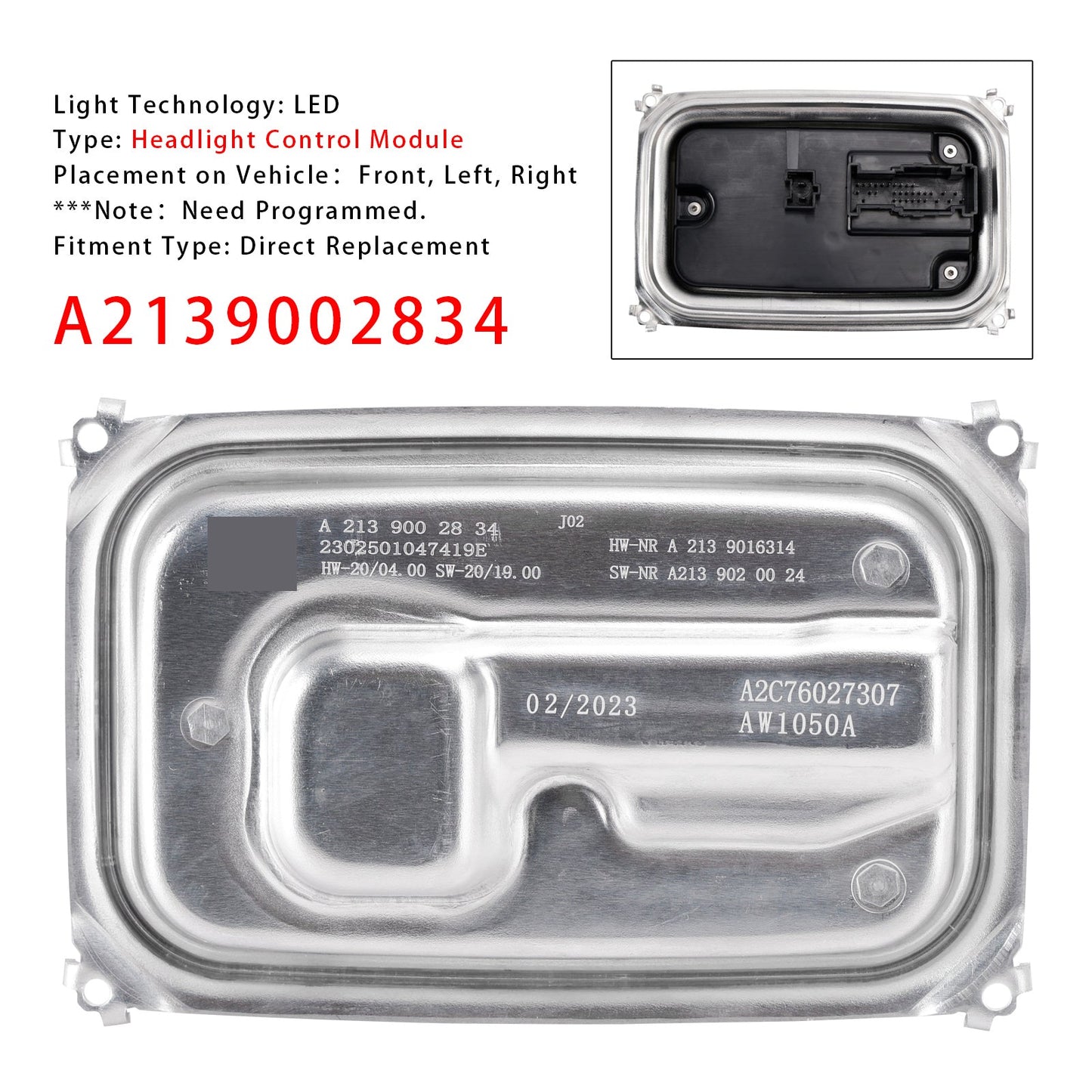 Modulo di controllo fari a LED Mercedes-Benz GLE450 2021-2023 A2139002834