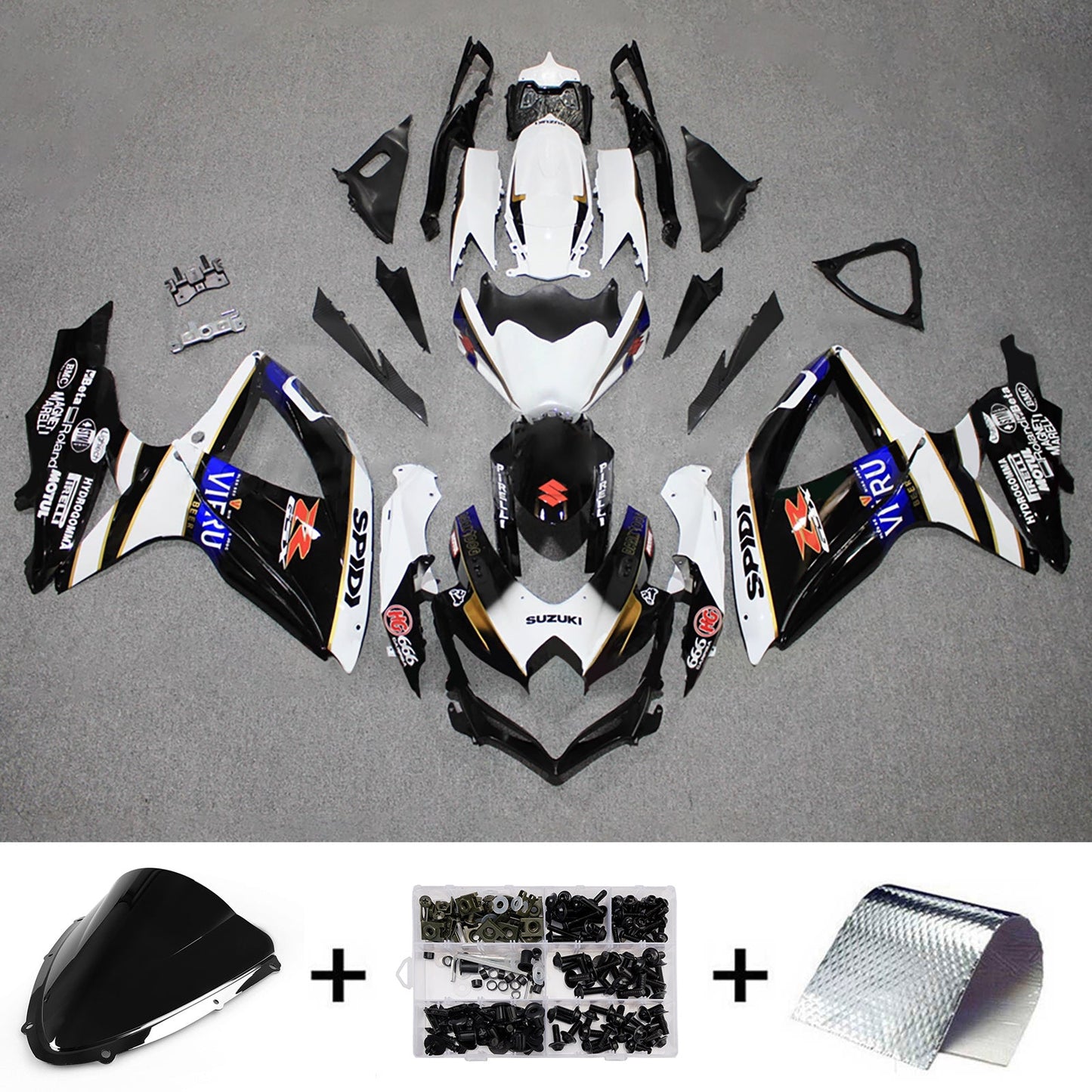 Kit carenatura iniezione plastica ABS per Suzuki GSXR 600/750 2008-2010 K8