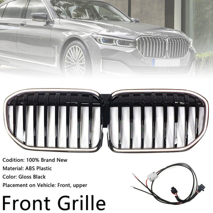 Griglia anteriore nera lucida a stecca singola per BMW Serie 7 G11 G12 2019-2022