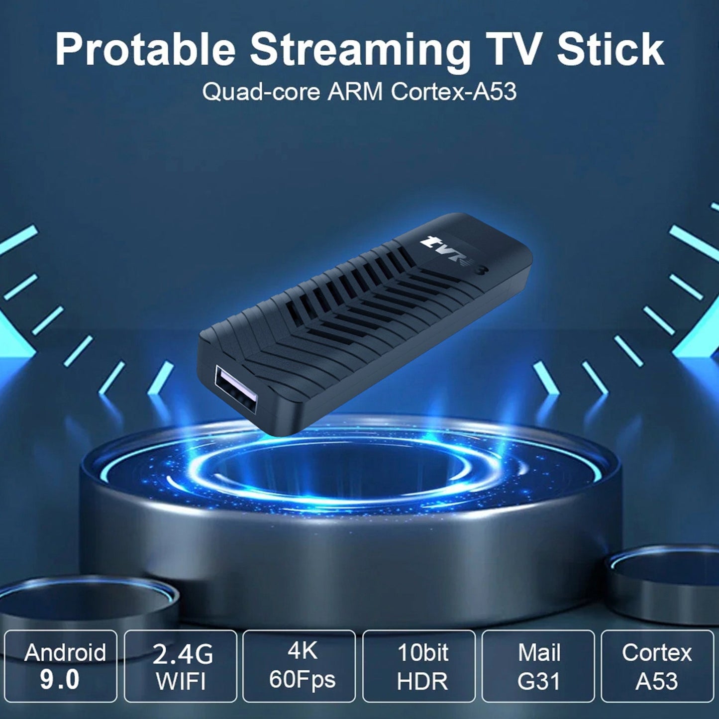 TVR3-S TV Stick Android14.0 Ram 1 GB ROM 8 GB Dongle Set-Top Box Lettore 4K TV BOX