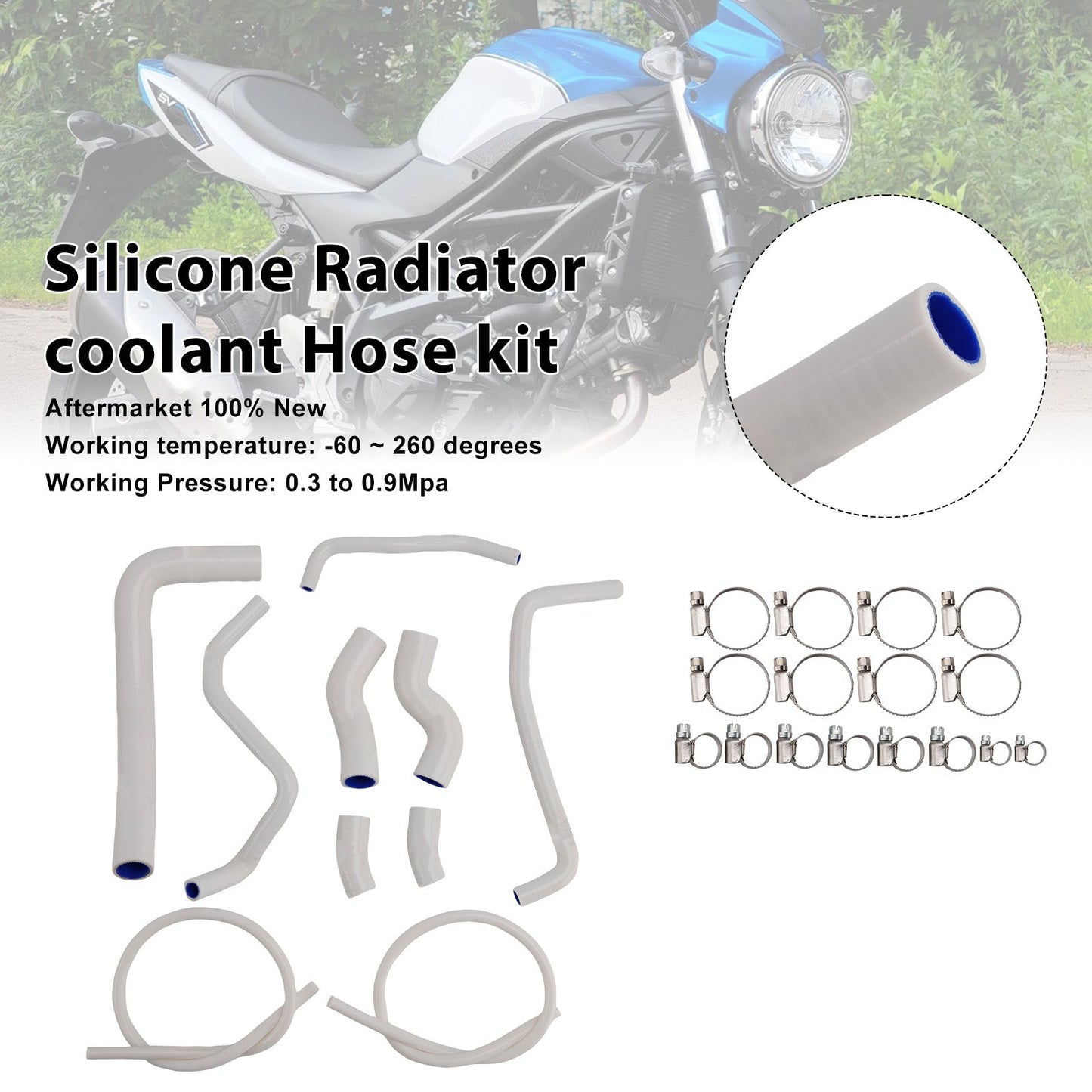 Tubo flessibile del liquido di raffreddamento del radiatore in silicone Suzuki SV 650 SV650 2016-2025