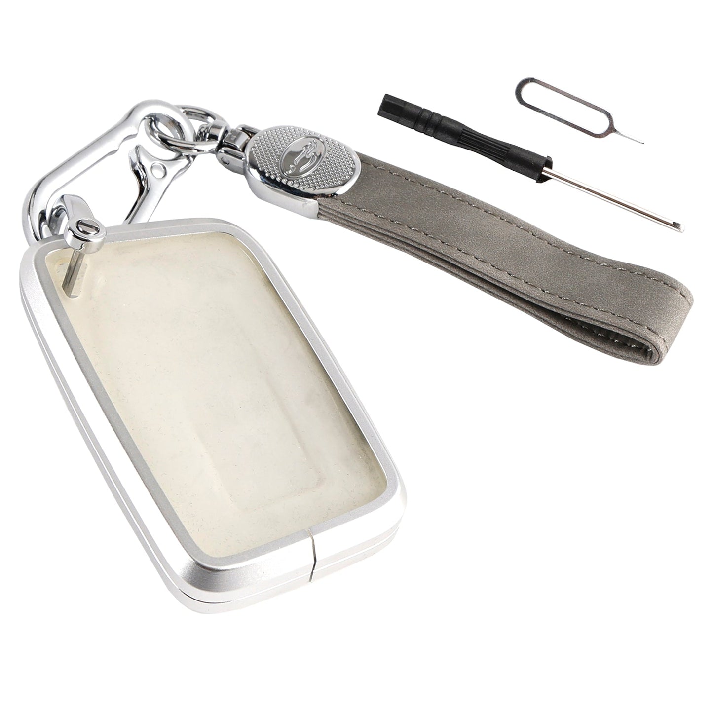 Custodia in lega di alluminio TPU con pellicola morbida grigia per chiave auto Lexus IS GS ES RX