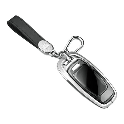 Custodia per chiave auto in TPU argentato in lega di alluminio con fibbia per Audi a6l a4l a3