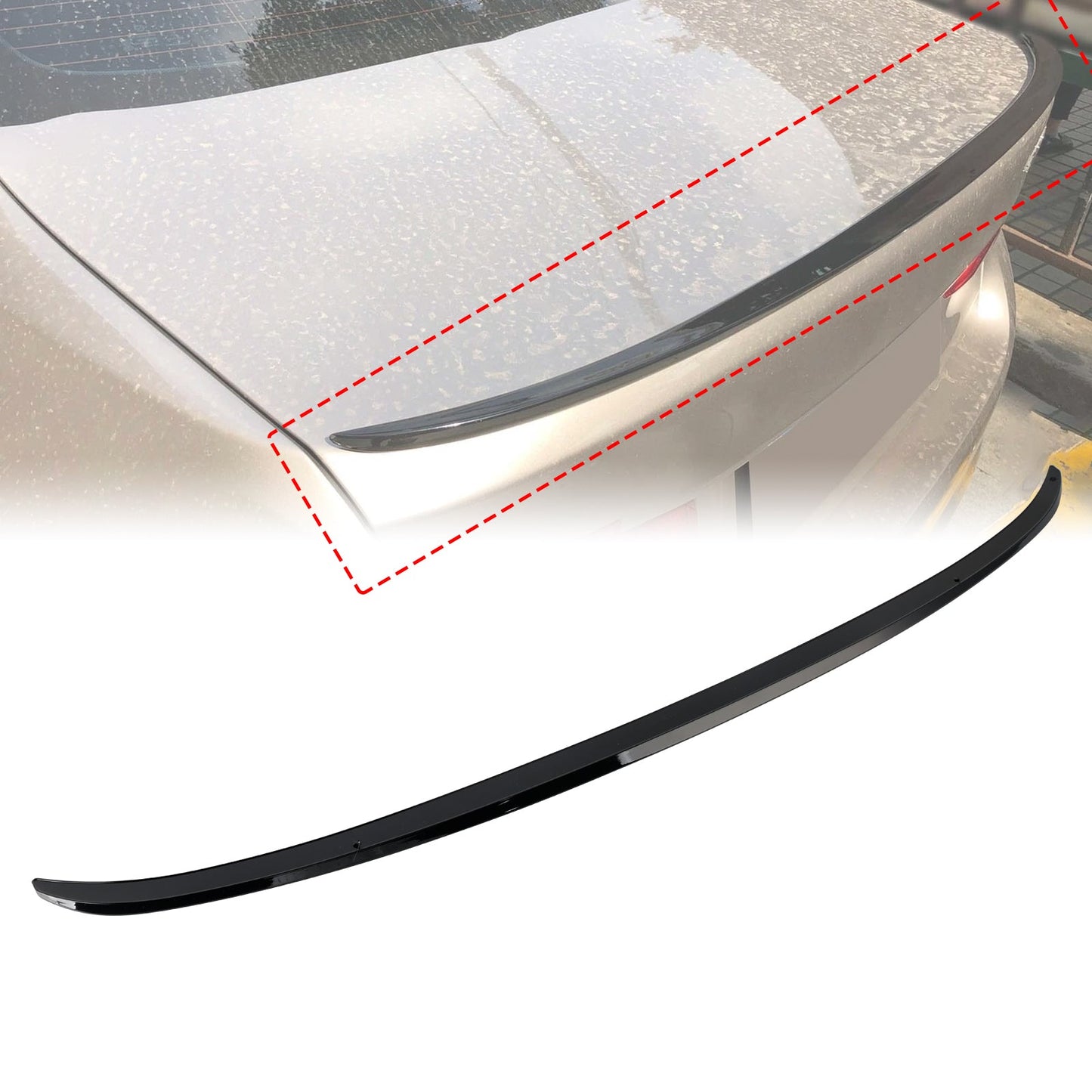 Spoiler posteriore nero lucido per BMW Serie 5 G30 Berlina M5 Style 2017-2023