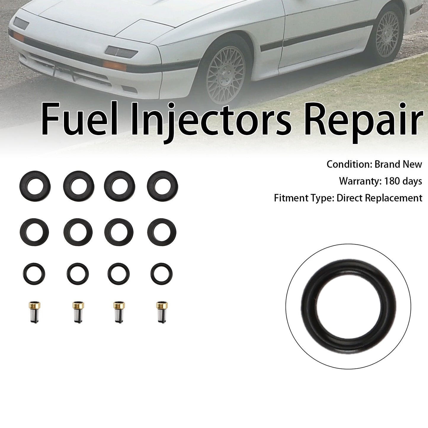 Guarnizione filtro O-ring iniettore carburante rotante Mazda RX-7 FC 13B 1986-1991 4 pezzi