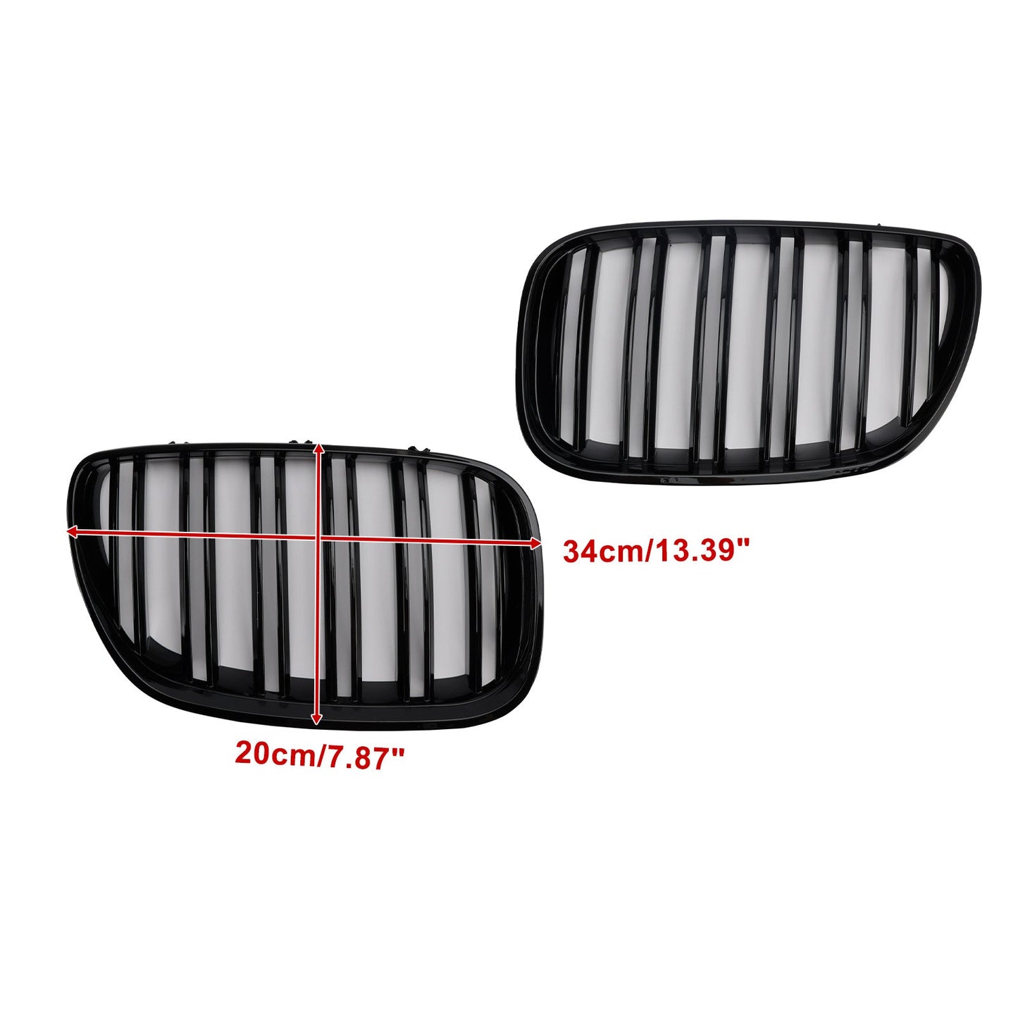 Griglia anteriore a doppio rene nera lucida BMW X-Series X5 E53 2004-2006