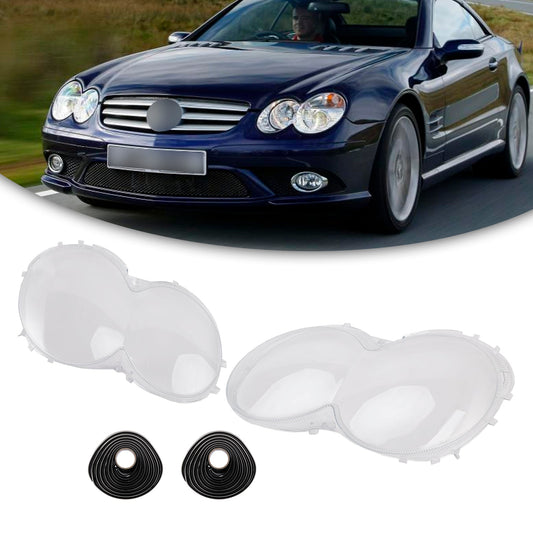Copriobiettivo faro 2 pezzi + colla per Mercedes W230/R230 SL500 SL600 2003-2008