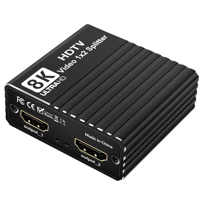 Splitter HDMI 8K 1 a 2 HD2.1 8K60hz/4K120hz/1080P240hz con EDID Splitter 1x2