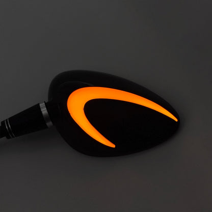 Coppia di specchietti retrovisori a LED neri da 10 mm con filettatura destra per Piaggio Vespa