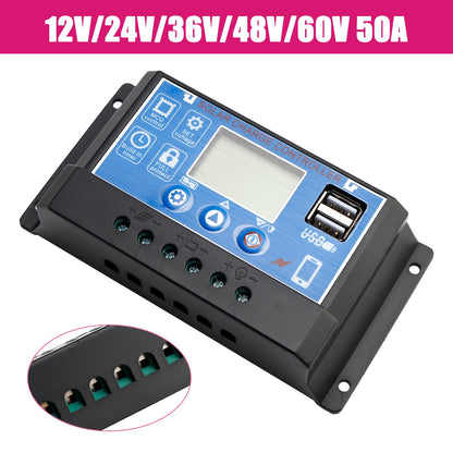 Regolatore solare PWM 12V-60V Visualizzazione corrente Controllo luce solare stradale 0V Avvio