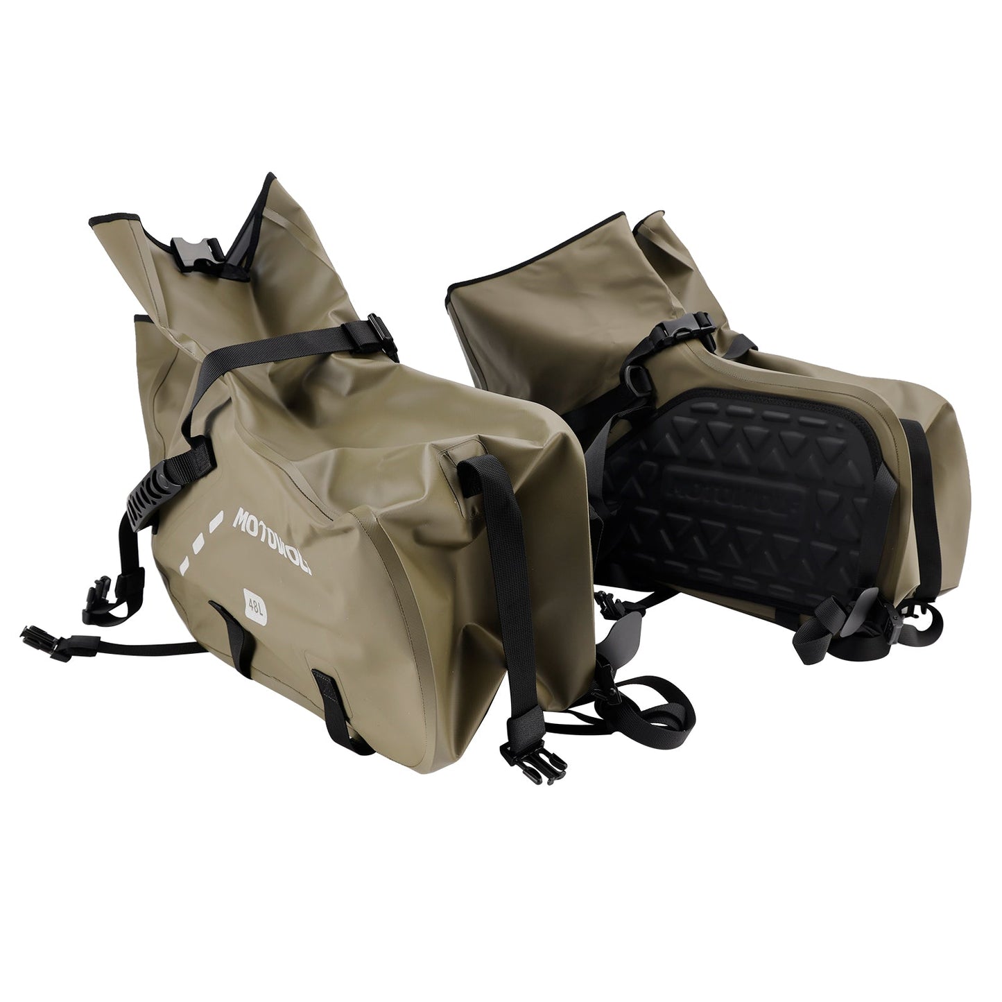Borsa da sella laterale, colore abbinato, 86 l, verde, per scooter e moto.